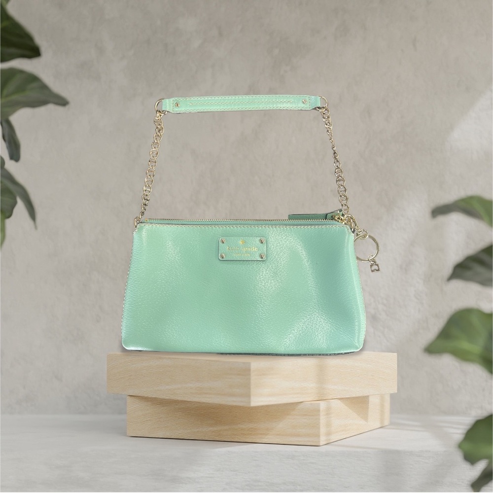 Kate Spade Wellesley Byrd Robinsegg Leather Shoulder Bag w/Gold Hardware